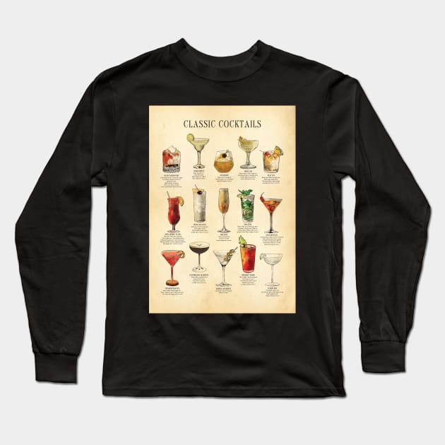 cocktail chart Long Sleeve T-Shirt by Highdown73